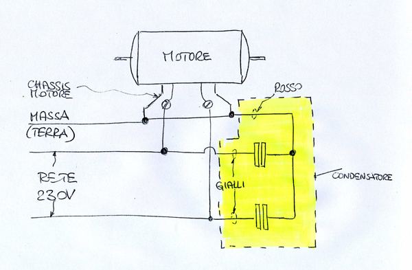 Schema elettrico condensatore motore monofase: condensatore v ... Collegare motore lavatrice